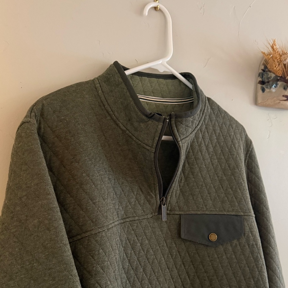 Pendleton Quilted Half-Zip Pullover — Olive - image 2